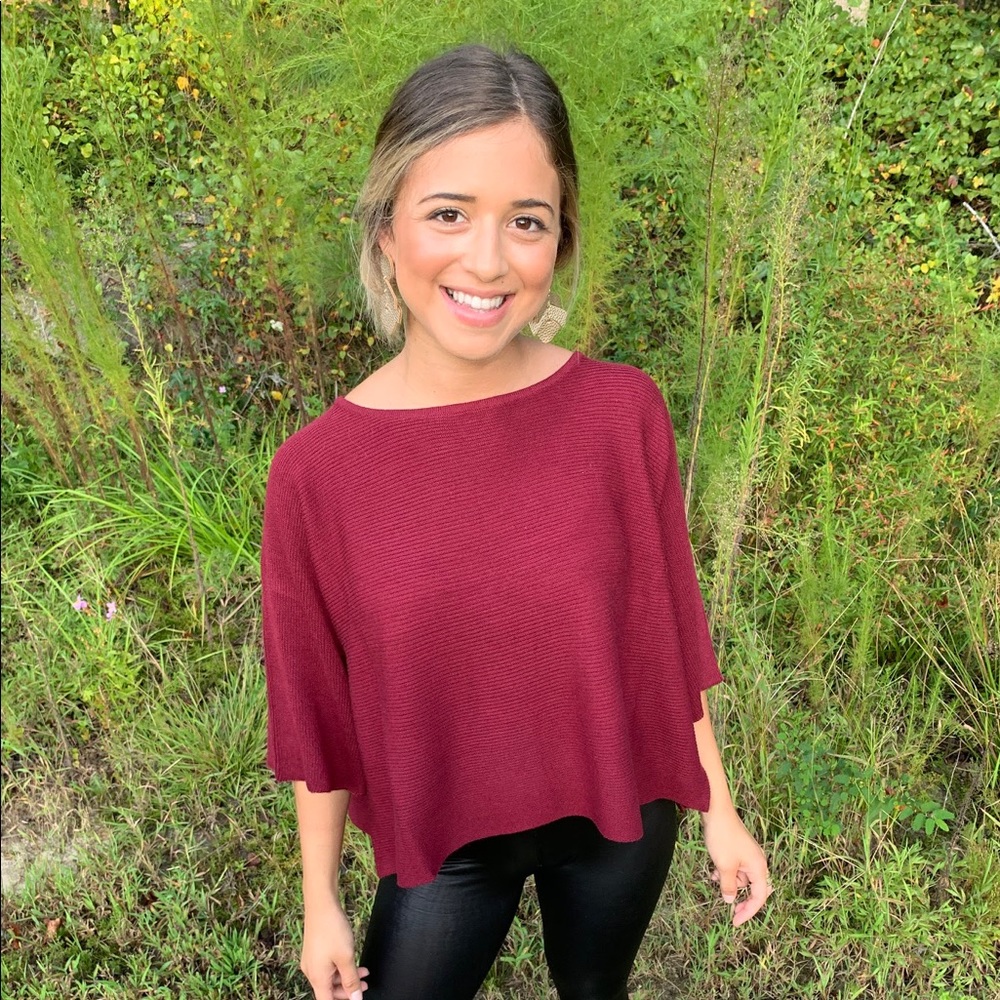 Cropped knit sweater